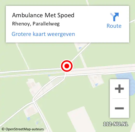 Locatie op kaart van de 112 melding: Ambulance Met Spoed Naar Rhenoy, Parallelweg op 5 juli 2021 08:59