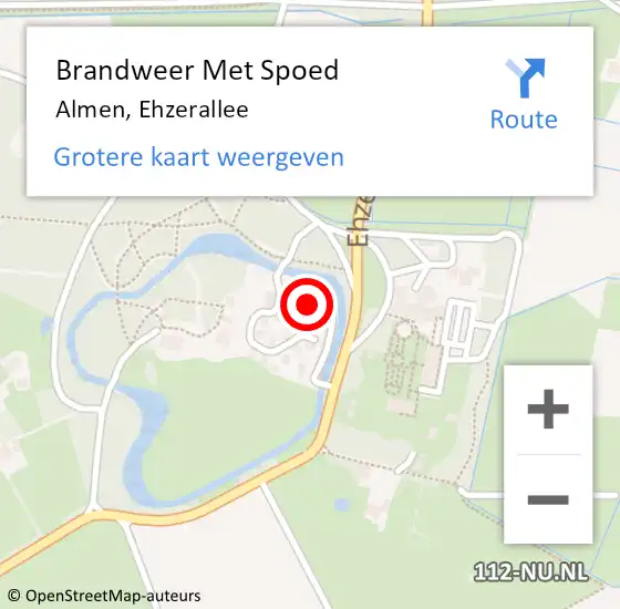 Locatie op kaart van de 112 melding: Brandweer Met Spoed Naar Almen, Ehzerallee op 15 juni 2014 12:26