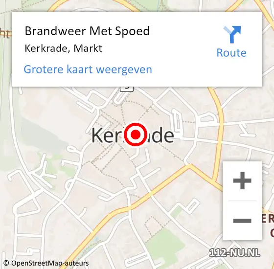 Locatie op kaart van de 112 melding: Brandweer Met Spoed Naar Kerkrade, Markt op 5 juli 2021 10:01