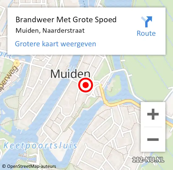 Locatie op kaart van de 112 melding: Brandweer Met Grote Spoed Naar Muiden, Naarderstraat op 15 juni 2014 12:36