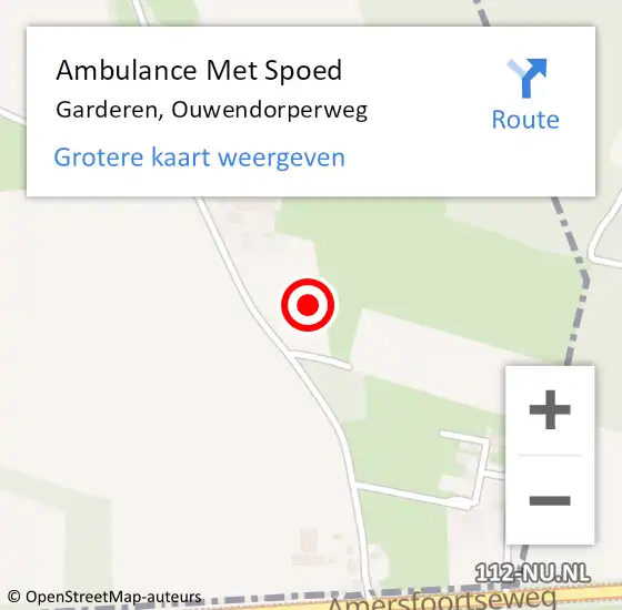 Locatie op kaart van de 112 melding: Ambulance Met Spoed Naar Garderen, Ouwendorperweg op 5 juli 2021 10:54