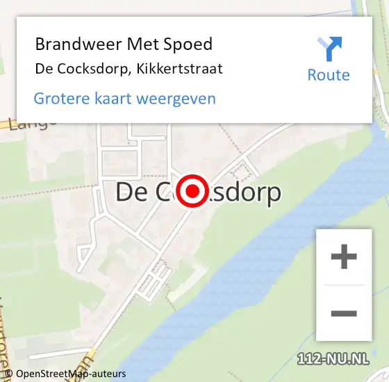 Locatie op kaart van de 112 melding: Brandweer Met Spoed Naar De Cocksdorp, Kikkertstraat op 5 juli 2021 11:21