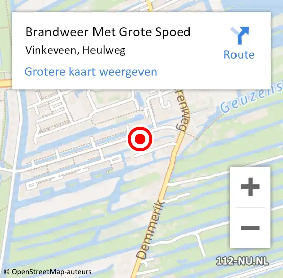 Locatie op kaart van de 112 melding: Brandweer Met Grote Spoed Naar Vinkeveen, Heulweg op 5 juli 2021 11:51