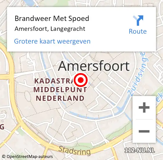 Locatie op kaart van de 112 melding: Brandweer Met Spoed Naar Amersfoort, Langegracht op 5 juli 2021 12:17