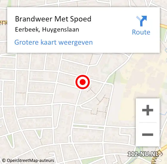 Locatie op kaart van de 112 melding: Brandweer Met Spoed Naar Eerbeek, Huygenslaan op 5 juli 2021 12:31