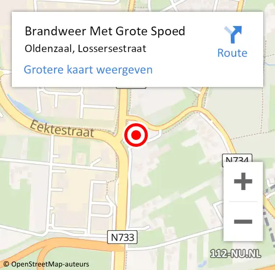 Locatie op kaart van de 112 melding: Brandweer Met Grote Spoed Naar Oldenzaal, Lossersestraat op 5 juli 2021 12:36