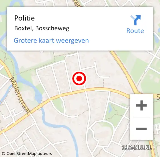 Locatie op kaart van de 112 melding: Politie Boxtel, Bosscheweg op 5 juli 2021 12:43