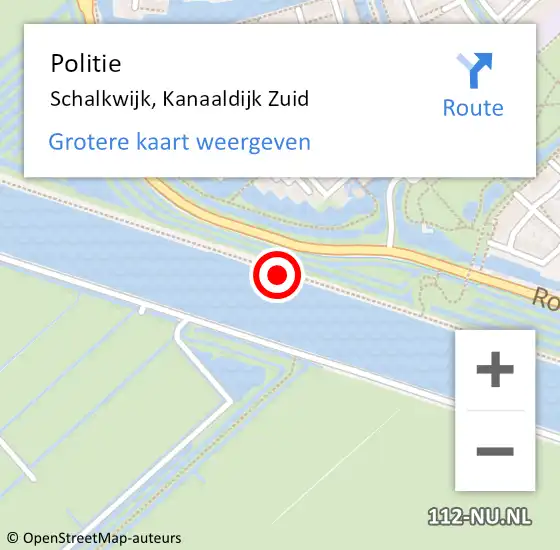 Locatie op kaart van de 112 melding: Politie Schalkwijk, Kanaaldijk Zuid op 5 juli 2021 13:01