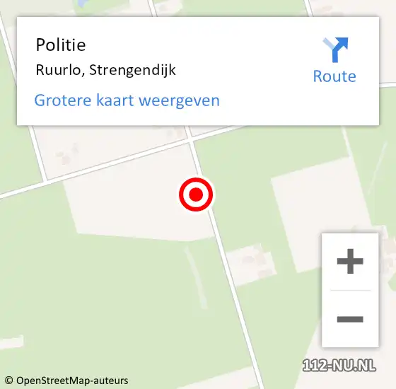 Locatie op kaart van de 112 melding: Politie Ruurlo, Strengendijk op 5 juli 2021 13:12