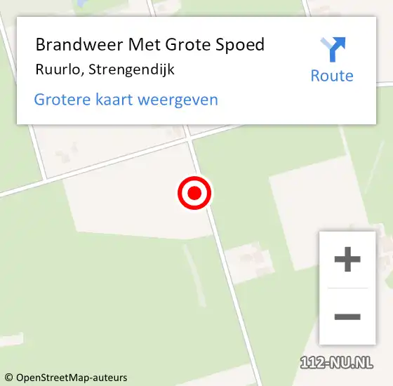 Locatie op kaart van de 112 melding: Brandweer Met Grote Spoed Naar Ruurlo, Strengendijk op 5 juli 2021 13:13