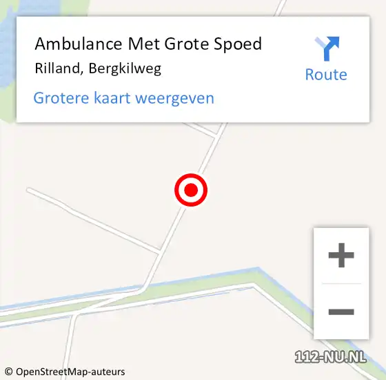 Locatie op kaart van de 112 melding: Ambulance Met Grote Spoed Naar Rilland, Bergkilweg op 15 juni 2014 13:03