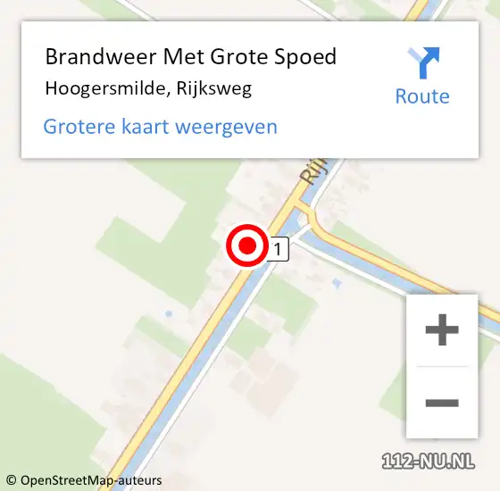 Locatie op kaart van de 112 melding: Brandweer Met Grote Spoed Naar Hoogersmilde, Rijksweg op 5 juli 2021 14:02