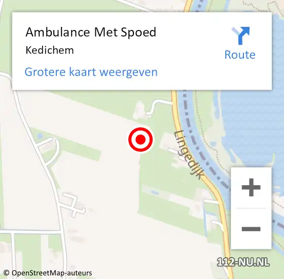 Locatie op kaart van de 112 melding: Ambulance Met Spoed Naar Kedichem op 5 juli 2021 14:13