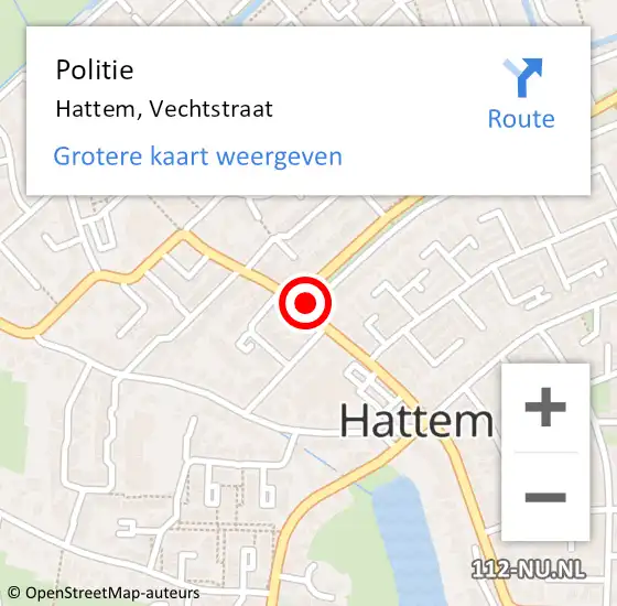 Locatie op kaart van de 112 melding: Politie Hattem, Vechtstraat op 5 juli 2021 14:15