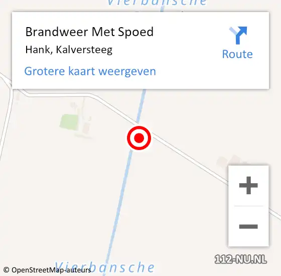 Locatie op kaart van de 112 melding: Brandweer Met Spoed Naar Hank, Kalversteeg op 5 juli 2021 14:24