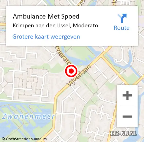 Locatie op kaart van de 112 melding: Ambulance Met Spoed Naar Krimpen aan den IJssel, Moderato op 5 juli 2021 14:36