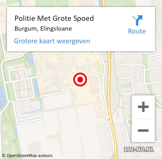 Locatie op kaart van de 112 melding: Politie Met Grote Spoed Naar Burgum, Elingsloane op 5 juli 2021 14:36