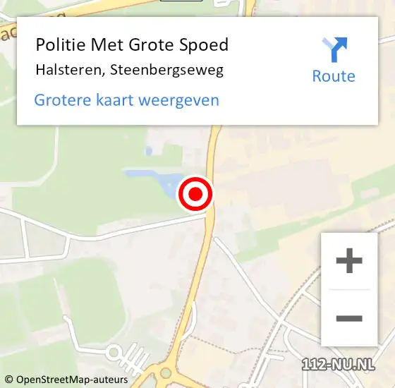 Locatie op kaart van de 112 melding: Politie Met Grote Spoed Naar Halsteren, Steenbergseweg op 5 juli 2021 14:57