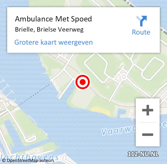Locatie op kaart van de 112 melding: Ambulance Met Spoed Naar Brielle, Brielse Veerweg op 5 juli 2021 15:05