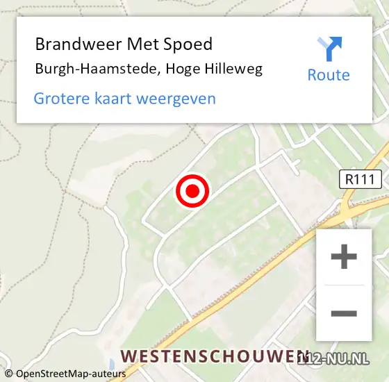 Locatie op kaart van de 112 melding: Brandweer Met Spoed Naar Burgh-Haamstede, Hoge Hilleweg op 5 juli 2021 15:34