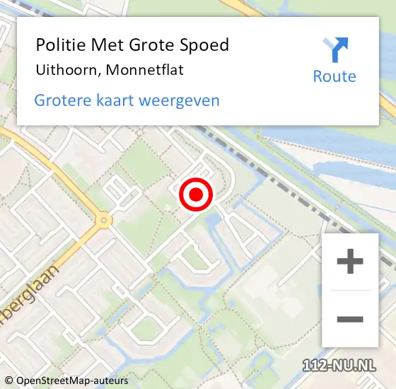 Locatie op kaart van de 112 melding: Politie Met Grote Spoed Naar Uithoorn, Monnetflat op 5 juli 2021 15:38