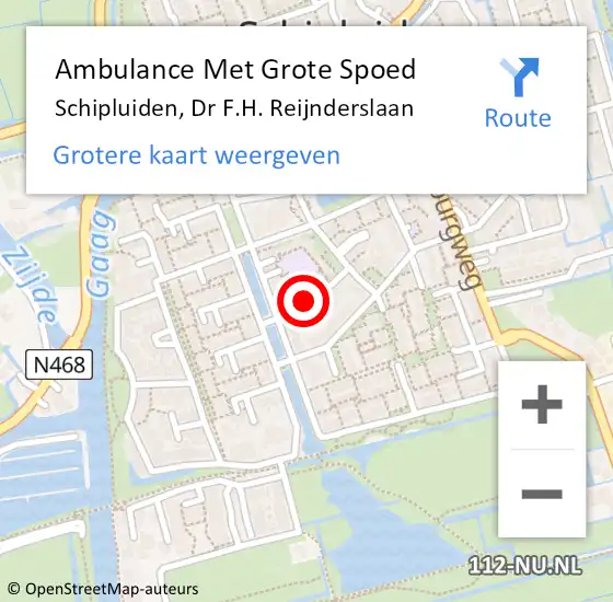 Locatie op kaart van de 112 melding: Ambulance Met Grote Spoed Naar Schipluiden, Dr F.H. Reijnderslaan op 5 juli 2021 15:43