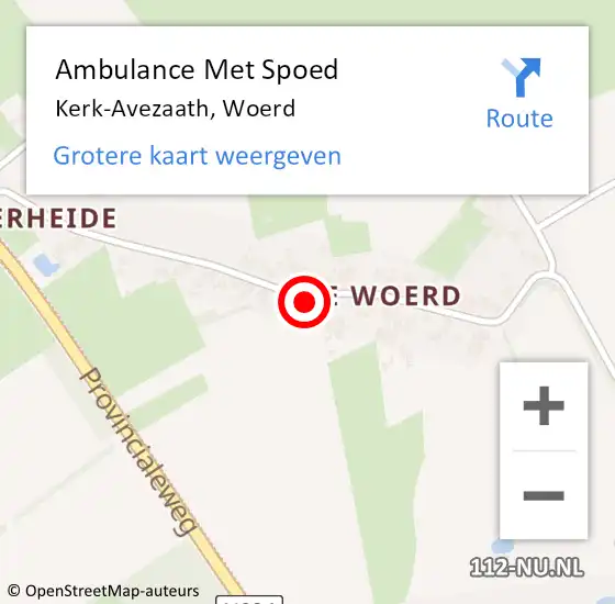 Locatie op kaart van de 112 melding: Ambulance Met Spoed Naar Kerk-Avezaath, Woerd op 5 juli 2021 16:07