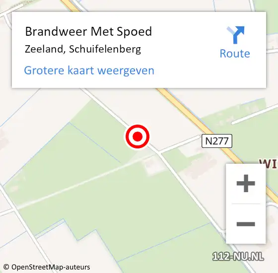 Locatie op kaart van de 112 melding: Brandweer Met Spoed Naar Zeeland, Schuifelenberg op 5 juli 2021 16:12