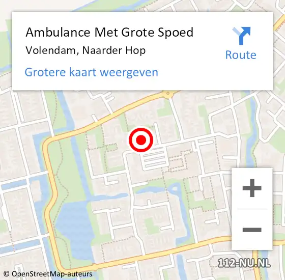 Locatie op kaart van de 112 melding: Ambulance Met Grote Spoed Naar Volendam, Naarder Hop op 5 juli 2021 16:30