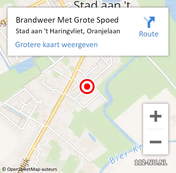 Locatie op kaart van de 112 melding: Brandweer Met Grote Spoed Naar Stad aan 't Haringvliet, Oranjelaan op 5 juli 2021 16:35