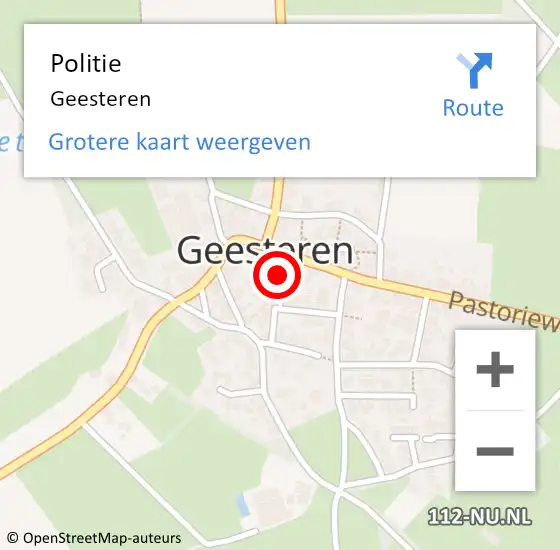 Locatie op kaart van de 112 melding: Politie Geesteren op 5 juli 2021 16:37