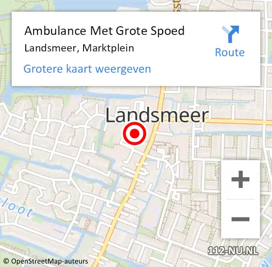 Locatie op kaart van de 112 melding: Ambulance Met Grote Spoed Naar Landsmeer, Marktplein op 5 juli 2021 16:54