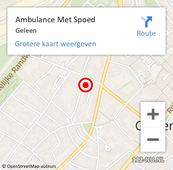 Locatie op kaart van de 112 melding: Ambulance Met Spoed Naar Geleen op 5 juli 2021 17:14