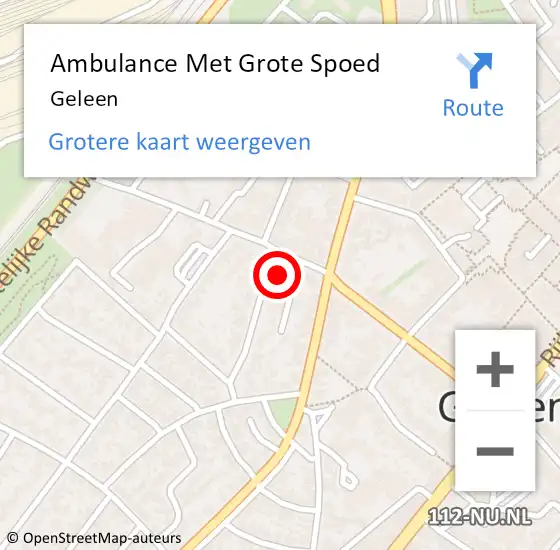 Locatie op kaart van de 112 melding: Ambulance Met Grote Spoed Naar Geleen op 5 juli 2021 17:16