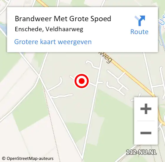 Locatie op kaart van de 112 melding: Brandweer Met Grote Spoed Naar Enschede, Veldhaarweg op 5 juli 2021 17:23