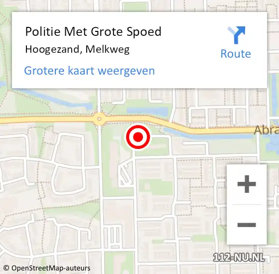 Locatie op kaart van de 112 melding: Politie Met Grote Spoed Naar Hoogezand, Melkweg op 5 juli 2021 18:16