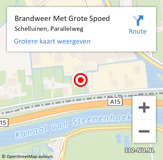 Locatie op kaart van de 112 melding: Brandweer Met Grote Spoed Naar Schelluinen, Parallelweg op 5 juli 2021 18:37