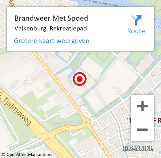 Locatie op kaart van de 112 melding: Brandweer Met Spoed Naar Valkenburg, Rekreatiepad op 5 juli 2021 18:44