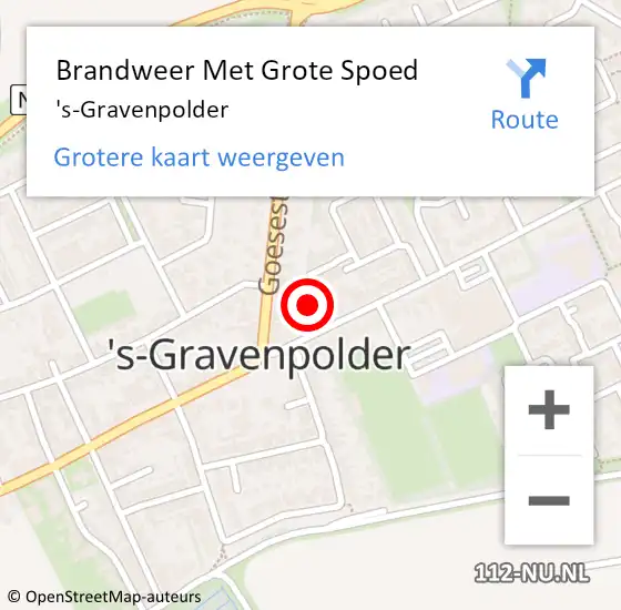 Locatie op kaart van de 112 melding: Brandweer Met Grote Spoed Naar 's-Gravenpolder op 5 juli 2021 19:05