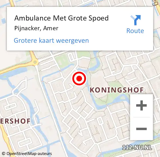 Locatie op kaart van de 112 melding: Ambulance Met Grote Spoed Naar Pijnacker, Amer op 5 juli 2021 19:50