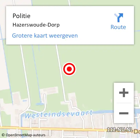 Locatie op kaart van de 112 melding: Politie Hazerswoude-Dorp op 5 juli 2021 23:27