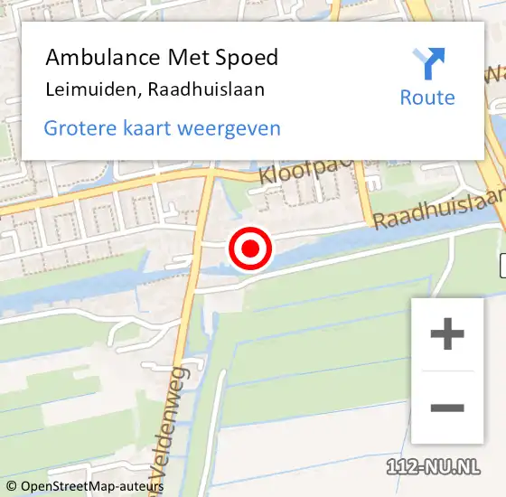 Locatie op kaart van de 112 melding: Ambulance Met Spoed Naar Leimuiden, Raadhuislaan op 5 juli 2021 23:36