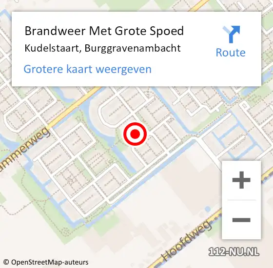 Locatie op kaart van de 112 melding: Brandweer Met Grote Spoed Naar Kudelstaart, Burggravenambacht op 6 juli 2021 00:18