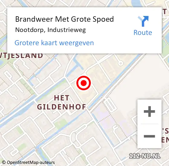 Locatie op kaart van de 112 melding: Brandweer Met Grote Spoed Naar Nootdorp, Industrieweg op 6 juli 2021 02:03