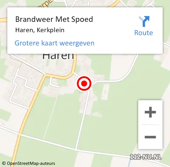 Locatie op kaart van de 112 melding: Brandweer Met Spoed Naar Haren, Kerkplein op 6 juli 2021 02:03