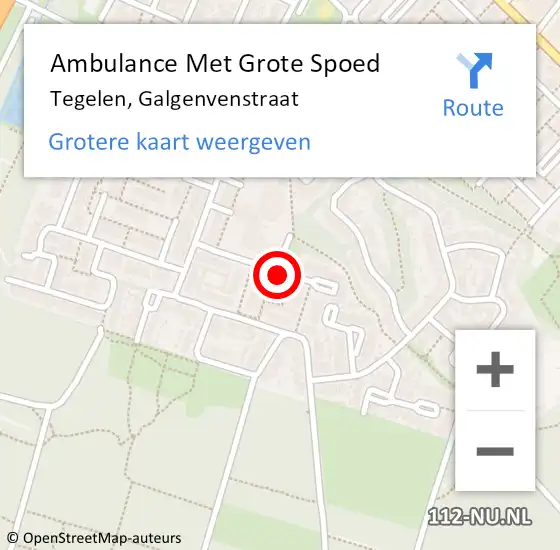 Locatie op kaart van de 112 melding: Ambulance Met Grote Spoed Naar Tegelen, Galgenvenstraat op 15 juni 2014 14:19