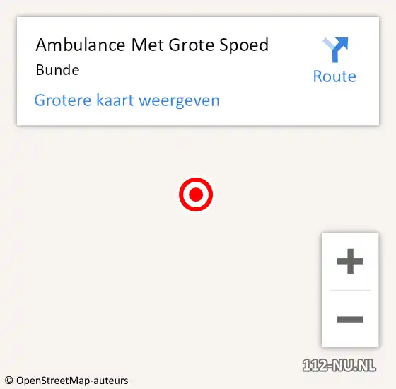 Locatie op kaart van de 112 melding: Ambulance Met Grote Spoed Naar Bunde op 15 juni 2014 14:23