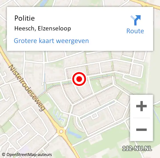 Locatie op kaart van de 112 melding: Politie Heesch, Elzenseloop op 6 juli 2021 06:45