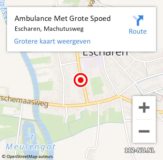 Locatie op kaart van de 112 melding: Ambulance Met Grote Spoed Naar Escharen, Machutusweg op 15 juni 2014 14:25