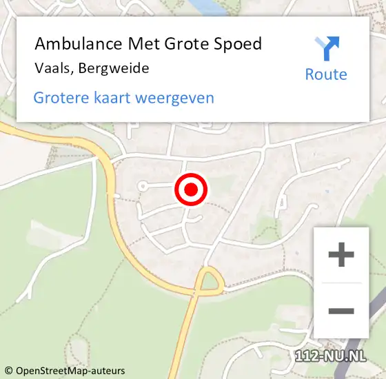 Locatie op kaart van de 112 melding: Ambulance Met Grote Spoed Naar Vaals, Bergweide op 5 oktober 2013 07:41